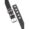 Черные кожаные наручники-браслеты из одного ремешка с люверсами