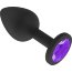 Чёрная анальная втулка с фиолетовым кристаллом - 7,3 см.  Цена 1 717 руб. - Чёрная анальная втулка с фиолетовым кристаллом - 7,3 см.