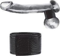 Чёрная утяжка на мошонку 1 Velcro Ball Stretcher