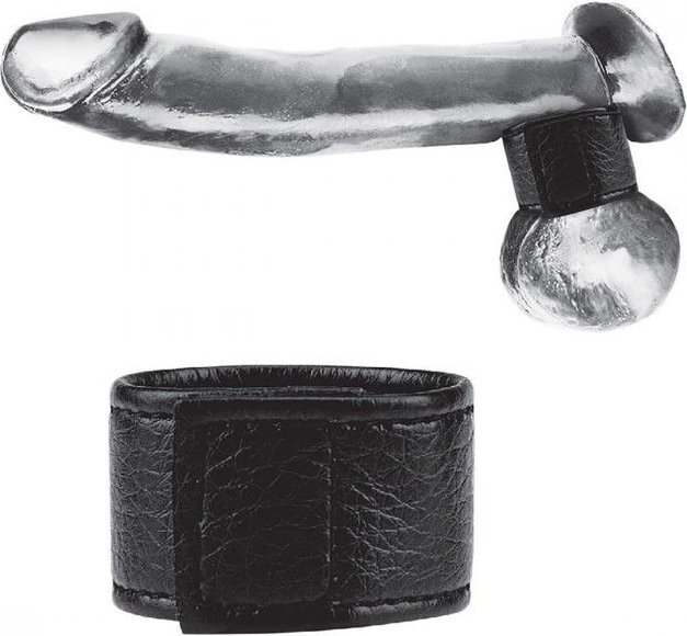Чёрная утяжка на мошонку 1 Velcro Ball Stretcher