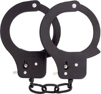 Чёрные наручники из листового металла BONDX METAL CUFFS BLACK