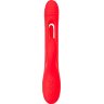 Красный вибратор-кролик с двигающимся язычком Patti - 24 см.