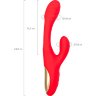 Красный вибратор-кролик с двигающимся язычком Patti - 24 см.