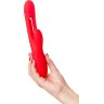 Красный вибратор-кролик с двигающимся язычком Patti - 24 см.