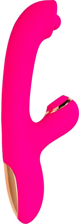 Розовый вибратор-кролик со стимулирующим шариком Rolli - 22 см.