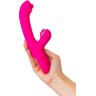 Розовый вибратор-кролик со стимулирующим шариком Rolli - 22 см.