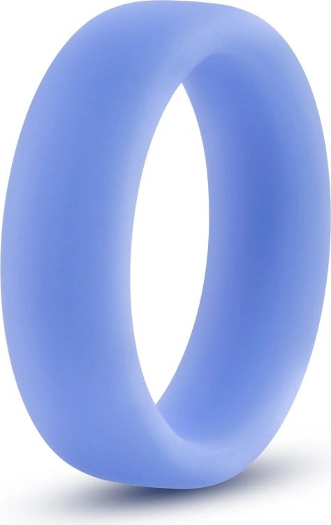 Голубое люминесцентное кольцо Silicone Glo Cock Ring