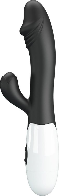 Черный вибратор-кролик Snappy - 19 см.