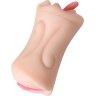 Телесный двусторонний мастурбатор Fruity Tongue - ротик и вагина