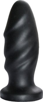 Чёрный спиралевидный анальный плаг - 12,9 см.