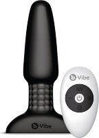 Чёрная вибровтулка с ротацией шариков RIMMING REMOTE CONTROL PLUG BLACK - 15,2 см.