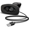Чёрная вибровтулка с ротацией шариков RIMMING REMOTE CONTROL PLUG BLACK - 15,2 см.