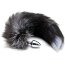 Серебристая анальная пробка с темным лисьим хвостом Black White Fox Tail Size S  Цена 3 831 руб. - Серебристая анальная пробка с темным лисьим хвостом Black White Fox Tail Size S