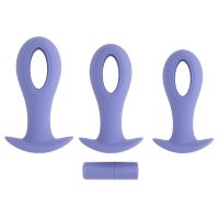 Набор из 3 анальных пробок с вибропулей Hole Punch Plug Set