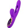 Фиолетовый вибратор с вакуумной стимуляцией и язычком Pitti - 24 см.