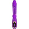 Фиолетовый вибратор с вакуумной стимуляцией и язычком Pitti - 24 см.