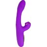 Фиолетовый вибратор с вакуумной стимуляцией и язычком Pitti - 24 см.