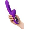 Фиолетовый вибратор с вакуумной стимуляцией и язычком Pitti - 24 см.