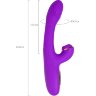 Фиолетовый вибратор с вакуумной стимуляцией и язычком Pitti - 24 см.