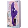 Фиолетовый вибратор с вакуумной стимуляцией и язычком Pitti - 24 см.