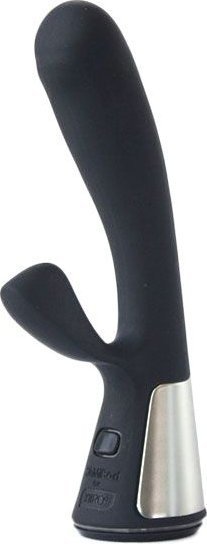 Чёрный интерактивный вибратор Kiiroo Ohmibod Fuse - 18 см.