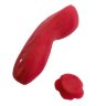 Красный вибратор в трусики Funtown Caleo с магнитным держателем-розой