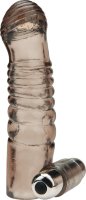 Дымчатая насадка на пенис с вибрацией Vibrating Penis Enhancing Sleeve Extension - 13,3 см.