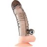 Дымчатая насадка на пенис с вибрацией Vibrating Penis Enhancing Sleeve Extension - 13,3 см.