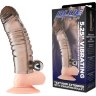 Дымчатая насадка на пенис с вибрацией Vibrating Penis Enhancing Sleeve Extension - 13,3 см.