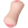 Телесный двусторонний мастурбатор Pretty Mouth - ротик и вагина