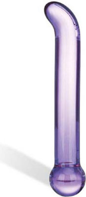 Гладкий стеклянный стимулятор точки G, 18 см  Цена 6 074 руб. Фиолетовый стимулятор с ручкой-набалдашником для воздействия на точку G. Изготовлен из стекла ручной работы. Общая длина: 18 см. Диаметр: 2,4 см. Страна: США. Материал: стекло.