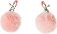 Зажимы на соски Angelic с розовыми меховыми шариками