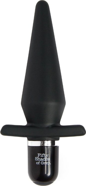 Черная анальная пробка с вибрацией Delicious Fullness Vibrating Butt Plug - 14 см.