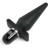 Черная анальная пробка с вибрацией Delicious Fullness Vibrating Butt Plug - 14 см.