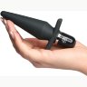 Черная анальная пробка с вибрацией Delicious Fullness Vibrating Butt Plug - 14 см.