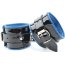Чёрные лаковые наручники с синим подкладом  Цена 3 895 руб. - Чёрные лаковые наручники с синим подкладом