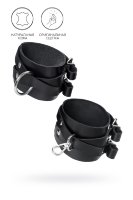 Черные кожаные оковы с двумя перекрёстными ремешками