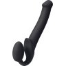 Черный безремневой страпон Silicone Bendable Strap-On - size M