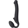 Черный безремневой страпон Silicone Bendable Strap-On - size M