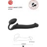 Черный безремневой страпон Silicone Bendable Strap-On - size M