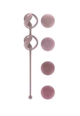 Набор из 4 розовых вагинальных шариков Valkyrie  Цена 1 864 руб. Диаметр: 2.9 см. Love Story Valkyrie - набор вагинальных шариков. Данный набор предназначен для тренировки мышц тазового дна. Комплект состоит из силиконового чехла и 4 шариков разных по весу. Шарики также выполнены из гипоаллергенного силикона. Каждый шарик имеет свой вес. Для удобства в использовании они все окрашены в разные оттенки от светлых тонов до темных. Шарики 25 гр. и 35 гр. имеют смещенный центр тяжести, который будет создавать дополнительную легкую вибрацию во время использования. Шарики весом 45 гр. и 55 гр. имеют внутренний утяжелитель. Благодаря силиконовому чехлу можно без труда менять шарики в зависимости от подготовки: от начального до сложного уровней. Уход: до и после использования, промыть комплект в теплой воде, просушит В комплекте: чехол, 4 шарика. Вес шариков - 25 гр., 35 гр., 45 гр., 55 гр. Страна: Китай. Материал: силикон.
