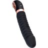 Черный вибратор Waname D-Splash Hurricane с ребрышками - 22,5 см.