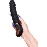 Черный вибратор Waname D-Splash Hurricane с ребрышками - 22,5 см.