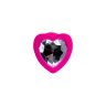 Розовая анальная втулка Diamond Heart с прозрачным кристаллом - 7 см.