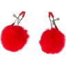 Зажимы на соски Angelic с красными меховыми шариками