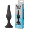 Чёрная анальная пробка Sex Expert - 9,5 см.