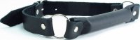 Черный кожаный кляп-трензель на кольцах