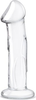 Прозрачный стеклянный фаллоимитатор 6’’ Glass Dildo With Veins Flat Base - 15,2 см.