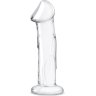 Прозрачный стеклянный фаллоимитатор 6’’ Glass Dildo With Veins Flat Base - 15,2 см.