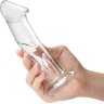 Прозрачный стеклянный фаллоимитатор 6’’ Glass Dildo With Veins Flat Base - 15,2 см.
